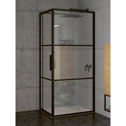 Душевое ограждение Riho Grid GB 203 110х100 см L/R с кронштейном в комплекте, черный/прозрачное - фото 