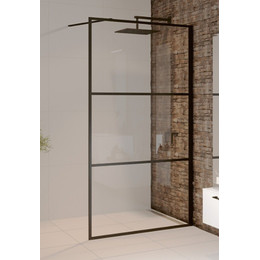 Боковая стенка Riho Grid GB 400 100 см с кронштейном в комплекте, черный/прозрачное - фото 