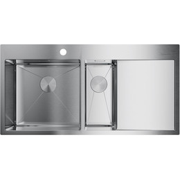 Кухонная мойка Omoikiri AKISAME 100-2-IN-L (4973544) 1,2 мм, нержавеющая сталь, Цвет производителя: нержавеющая сталь матовая - фото 