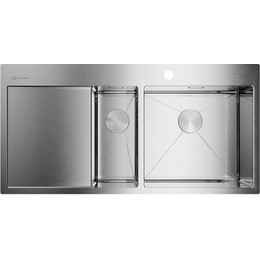 Кухонная мойка Omoikiri AKISAME 100-2-IN-R (4973547) 1,2 мм, нержавеющая сталь, Цвет производителя: нержавеющая сталь матовая - фото 