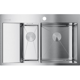 Кухонная мойка Omoikiri AKISAME 78-2-IN-R (4973063) 1,2 мм, нержавеющая сталь, Цвет производителя: нержавеющая сталь матовая - фото 
