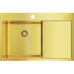 Кухонная мойка Omoikiri AKISAME 78-LG-L (4973085) 1,2 мм, светлое золото, Цвет производителя: светлое золото - фото 