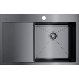 Кухонная мойка Omoikiri AKISAME 78-GM-R (4973100) 1,2 мм, вороненая сталь, Цвет производителя: вороненая сталь - фото 