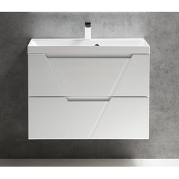 Тумба подвесная с раковиной BelBagno VITTORIA-800-2C-SO-BL 80 см, белый - фото 