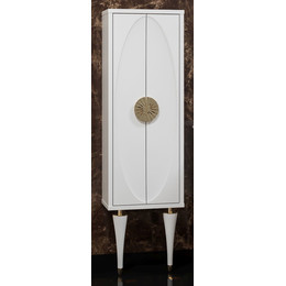 Пенал напольный Smile Ибица 45 см, белый/золото - фото 