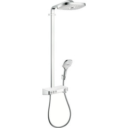 Душевая стойка с термостатом Hansgrohe Raindance Select E 300 Showerpipe 27127400, белый/хром - фото 