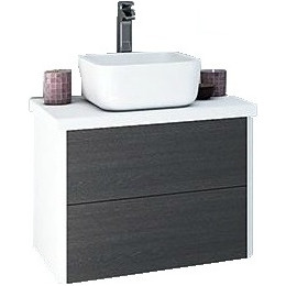 Тумба подвесная со столешницей Акватон Брук 60 см 1A201901BCDF0, белый/дуб феррара - фото 