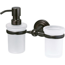 Дозатор для жидкого мыла со стаканом WasserKraft Isar K-7389, цвет тёмная бронза - фото 