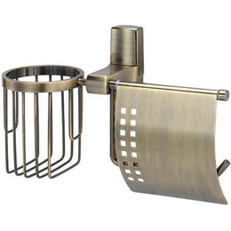 Держатель для туалетной бумаги и освежителя WasserKraft Exter K-5259, цвет светлая бронза - фото 