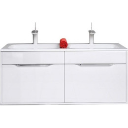 Тумба подвесная с раковиной Aqwella Malaga 120 см Mal.01.12, Цвет фасада: белый - фото 