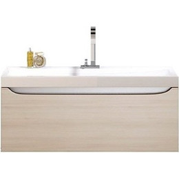 Тумба подвесная с раковиной Aqwella Verona 100 см Ver.01.10/A+042540, акация, Цвет фасада: бежевый - фото 