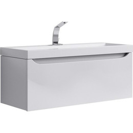 Тумба подвесная с раковиной Aqwella Verona 100 см Ver.01.10/W, Цвет фасада: белый - фото 