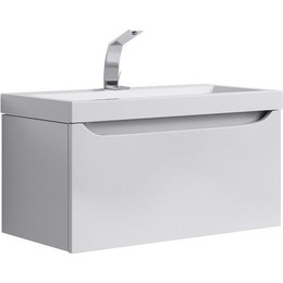 Тумба подвесная с раковиной Aqwella Verona 80 см Ver.01.08/W, Цвет фасада: белый - фото 