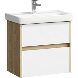 Тумба подвесная с раковиной Aqwella Сити 60 см CI0106DB, дуб балтийский, Цвет фасада: дуб балтийский - фото 