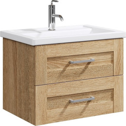 Тумба подвесная с раковиной Aqwella Фостер 70 см FOS01072DS, дуб сонома - фото 