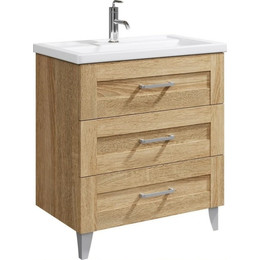 Тумба напольная с раковиной Aqwella Фостер 80 см FOS01083DS, дуб сонома - фото 