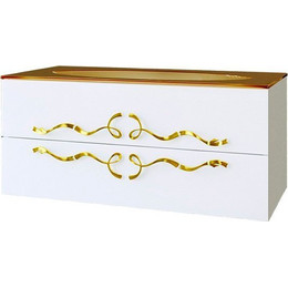 Тумба подвесная с раковиной Aqwella Clarberg Due amanti 120 см Due.01.12/W/GL, белый/золото - фото 