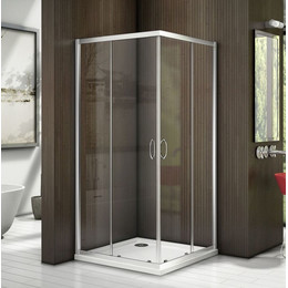 Душевое ограждение Bas Latte CR-90-C-WE 90х90 см, алюминий/прозрачное - фото 