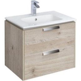 Тумба подвесная с раковиной Roca Lago 60 см 857295444, дуб светлый - фото 