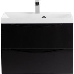 Тумба подвесная с раковиной BelBagno MARINO-600-2C-SO-NL-P 60 см, Nero Lucido - фото 