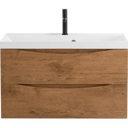 Тумба подвесная с раковиной BelBagno MARINO-800-2C-SO-RN-P 80 см, Rovere Nature - фото 