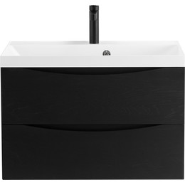 Тумба подвесная с раковиной BelBagno MARINO-800-2C-SO-RCA-P 80 см, Rovere Cioccolato Amaro - фото 