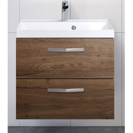 Тумба подвесная с раковиной BelBagno AURORA-600-2C-SO-RT 60 см, Rovere Tabacco, Цвет фасада: Rovere Tabacco - фото 