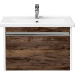 Тумба подвесная с раковиной Акватон Капри 80 см 1A2302K1KPDB0, белый/таксония темная - фото 