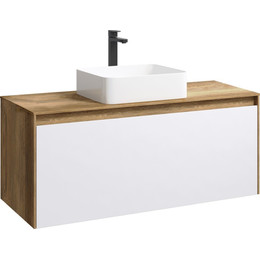 Тумба подвесная со столешницей Aqwella 5 Stars Mobi 120 см MOB0112DB/MOB0712W, дуб балтийский/белый - фото 