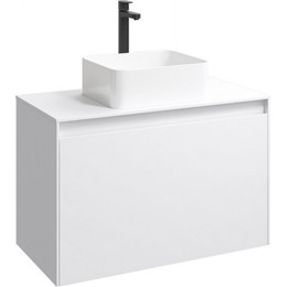 Тумба подвесная со столешницей Aqwella 5 Stars Mobi 80 см MOB0108W/MOB0708W, белый, Цвет фасада: белый - фото 