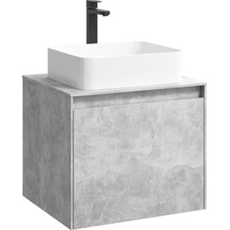 Тумба подвесная со столешницей Aqwella 5 Stars Mobi 60 см MOB0106BS/MOB0706BS, бетон светлый - фото 