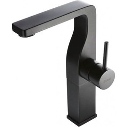 Смеситель для раковины высокий Bravat Arc F16061K-A2-ENG, черный, Цвет производителя: чёрный - фото 