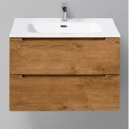 Тумба подвесная с раковиной BelBagno ETNA39-700/390-2C-SO-RN-P 70 см, Rovere Nature, Цвет фасада: Rovere Nature - фото 