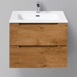 Тумба подвесная с раковиной BelBagno ETNA39-600/390-2C-SO-RN-P 60 см, Rovere Nature, Цвет фасада: Rovere Nature - фото 