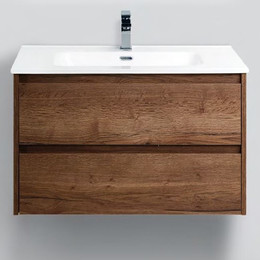 Тумба подвесная с раковиной BelBagno KRAFT 39-800/390-2C-SO-RT 80 см, Rovere Tabacco - фото 