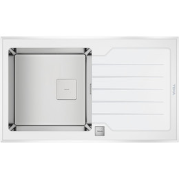 Кухонная мойка Teka Maestro Diamond RS15 1B 1D 86 White 115100012, белое стекло - фото 