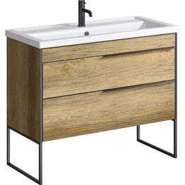 Тумба напольная с раковиной Aqwella Fargo 100 см FRG0110DB/FRGN440, дуб балтийский - фото 