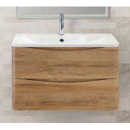 Тумба подвесная с раковиной BelBagno ACQUA-800-2C-SO-RR 80 см, Rovere Rustico, Цвет фасада: Rovere Rustico - фото 