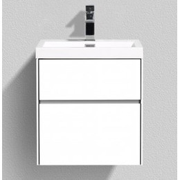 Тумба подвесная с раковиной BelBagno 50 см PIETRA MINI-500AS-2C-SO-BL, белый - фото 