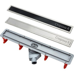 Трап Pestan (BETTOSERB) Confluo Premium Black Glass Line 85 см 13000295, нержавеющая сталь/стекло, хром/черный (под плитку), Цвет производителя: хром, чёрный, Размер трапа: 850 - фото 