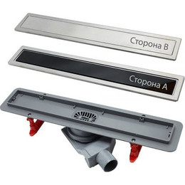 Трап Pestan (BETTOSERB) Confluo Premium Black Glass Line 55 см 13000292, нержавеющая сталь/стекло, хром/черный (под плитку), Цвет производителя: хром, чёрный, Размер трапа: 550 - фото 