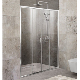 Душевая дверь BelBagno 150-180 см UNIQUE-BF-2-150/180-C-Cr, хром/прозрачное - фото 