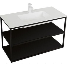 Тумба подвесная с раковиной Cezares CADRO-120/46/58-2C-SO-MET-ST 120 см, черный - фото 