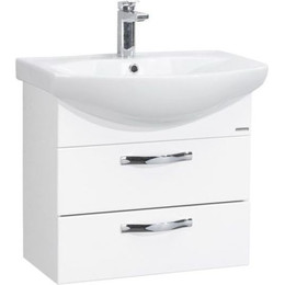 Тумба подвесная с раковиной Акватон Ария 65М см 1A1233K0AA010, белый - фото 