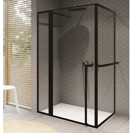 Душевое ограждение Riho Lucid GD203 120х80 см G005019121 с кронштейном в комплекте, черный/прозрачное - фото 