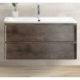 Тумба подвесная с раковиной BelBagno ALBANO-1000-2C-SO-RNG 100 см, Rovere Nature Grigio, Цвет фасада: Rovere Nature Grigio - фото 