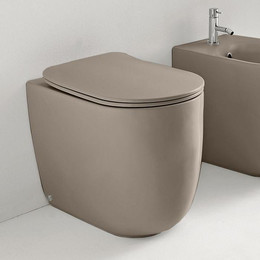 Унитаз приставной безободковый Kerasan Nolita 531881, коричневый орех - фото 