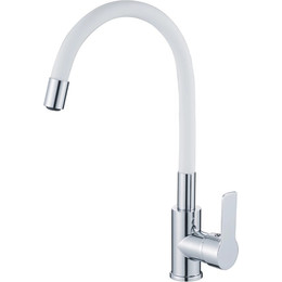 Смеситель для кухни Haiba HB70112-8, хром/белый - фото 