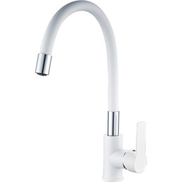 Смеситель для кухни Haiba HB70113-8, хром/белый - фото 