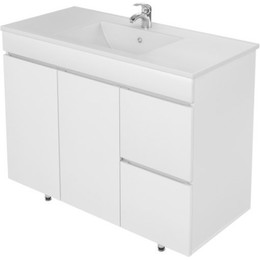 Тумба напольная с раковиной Mirsant Next 100 см (раковина Premier 1000), белый - фото 